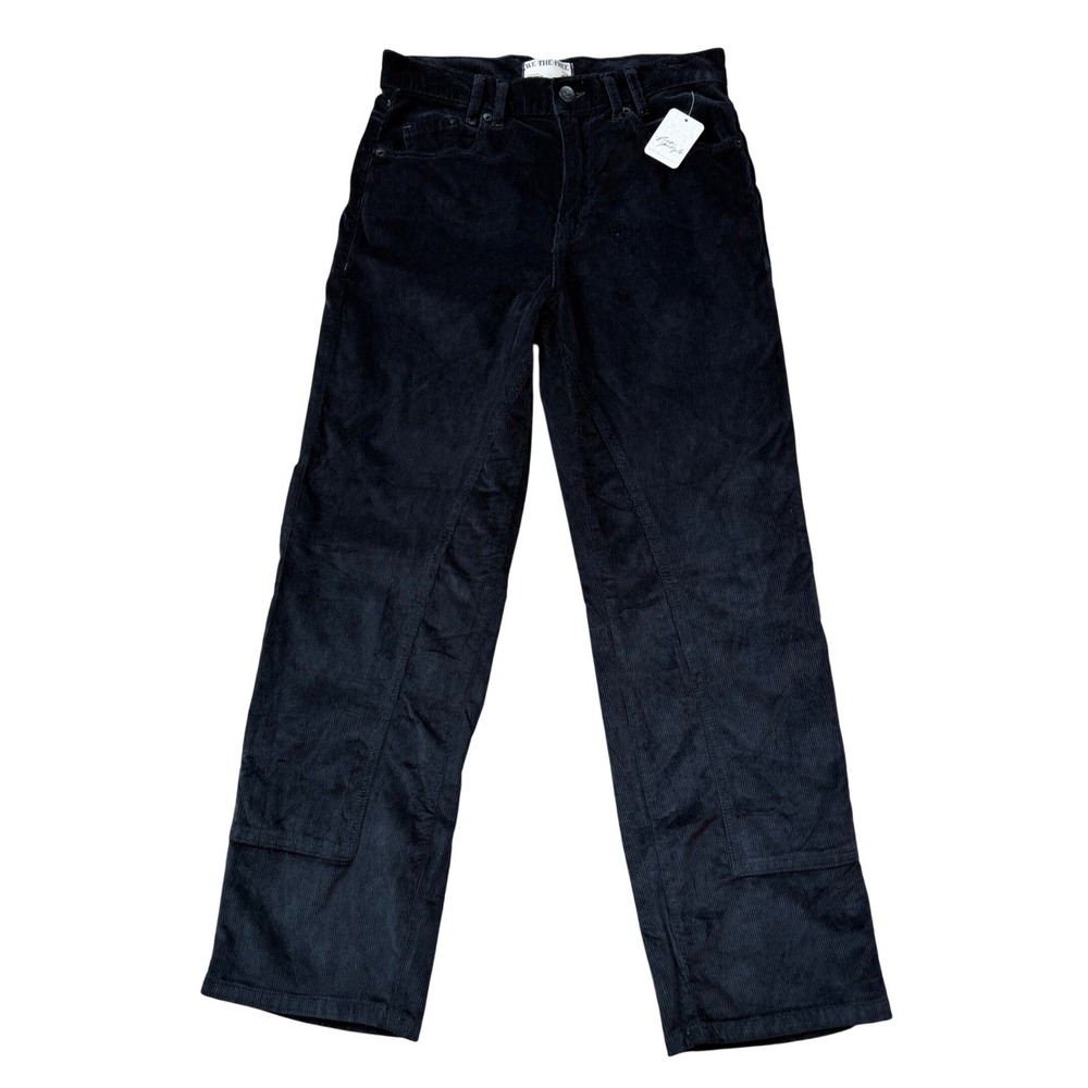 NWT We The Free Black Corduroy High Rise Straight Leg Jeans Women 27 Retail $128 - Picture 2 of 10